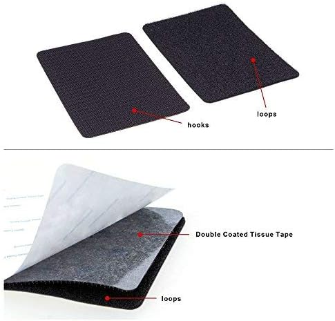 Miniatura 4 de BRAVESHINE Tiras de gancho y bucle negras de 2.4 x 2.4 pulgadas con adhesivo, 12 juegos de cinta adhesiva para colgar fotos, en lugar de clavos o