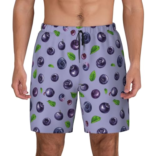 Blueberry Print Funny Funny Men's Swim Trunks Board Shorts Quick Dry-