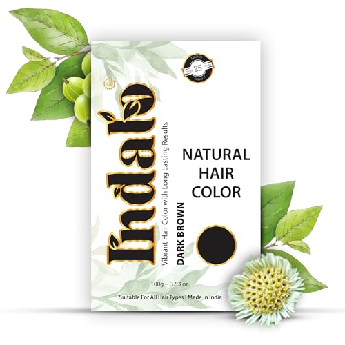 Image of Indalo Natural Hair Color Dark Brown | No Ammonia, No Paraben, No PPD, Dark Brown Hair Color | Suitable for Men & Women 100g