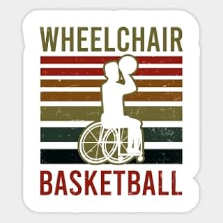 Sticker Vinyl Wheelchair Basketball Shirt | Vintage Retro Style- Stickers Vinyl Laptop Decal Water Bottle Sticker, Funny Sticker, Gift Sticker...904