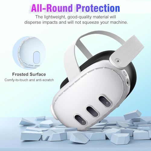 Image of LIRAMARK VR Shell Cover Skin for Meta Quest 3 Headset Accessories, VR Headset Protector for Oculus Quest 3 VR Headsets (ABS Material) (Clear)