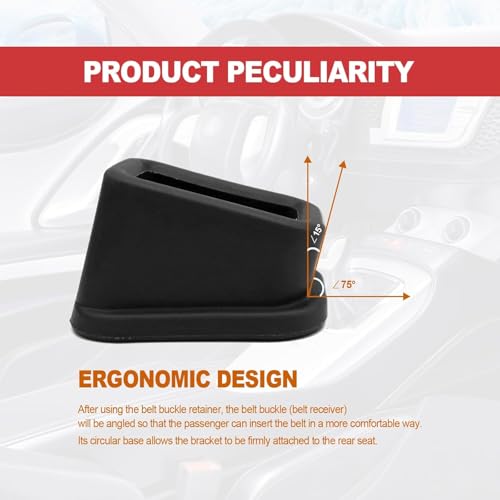 LeafLoom 2pcs Seat Belt Buckle Holder Silicone Buckle Booster Raises Your Seat Belt for Easy Access, Buckle Cover Makes Receptacle Upright Buckling, Car Accessories for Kids (Bleck)