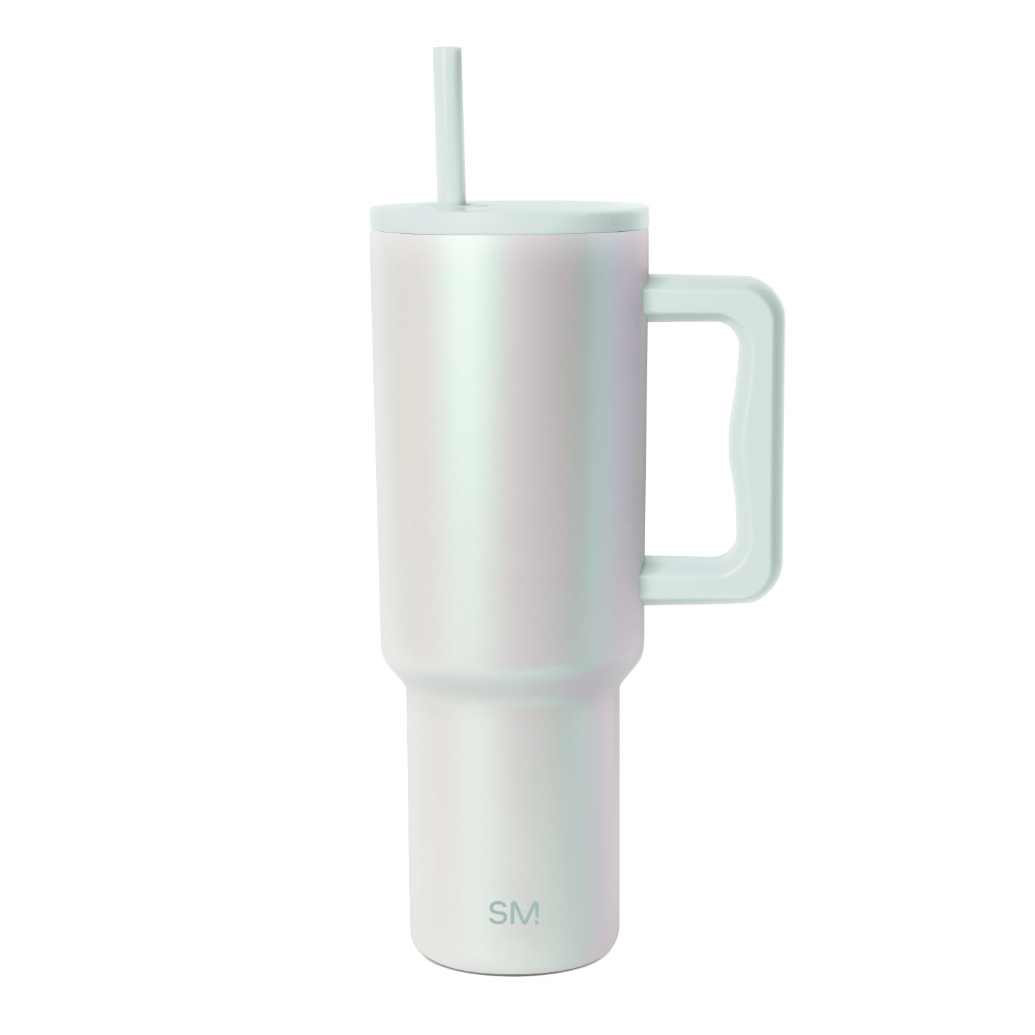 Simple Modern Tumbler with Handle and Straw | 40oz | Pearlescent