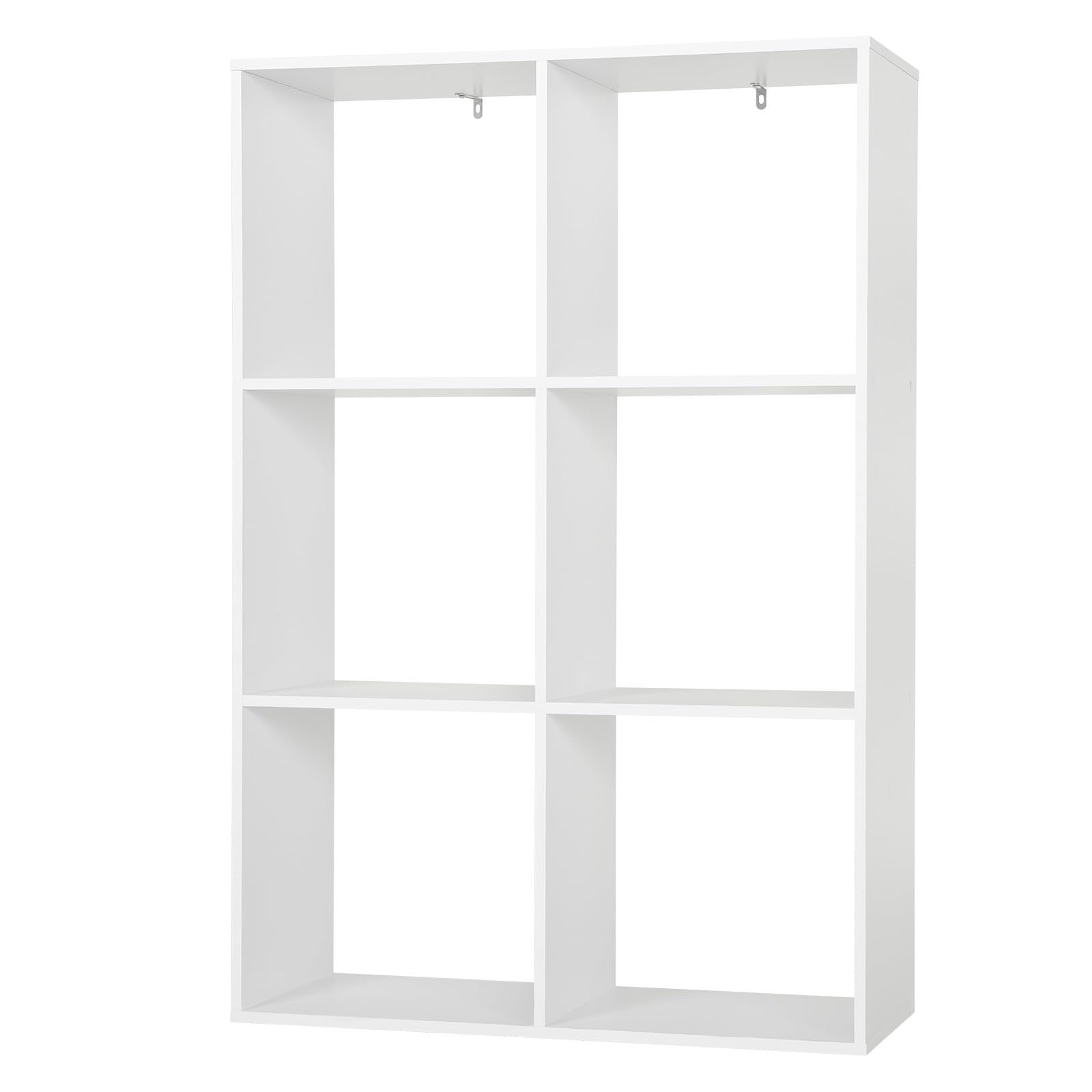 WOLTU Estanteria de Libros de 3 Niveles con 6 Cubos de Almacenamiento | para Salón, Dormitorio y Oficina, 71x29x106 cm, Blanca