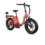 Rattan LM LF Ultra Klapp E Bike Erwachsene Fatbike 20 Zoll, Falt E Bike Elektrofahrrad mit 48V 40.5Ah Akku, 195km Reichweite, 120Nm Drehmoment, 20'x4.0 Reifen, 180mm Scheibenbremsen und Vollfederung