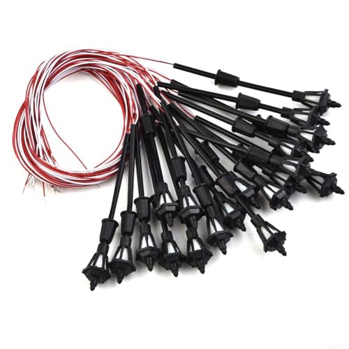 20Pcs Model Miniature Street Lights, LED Lamppost Lamps, White Luminous 3V Wall Lights