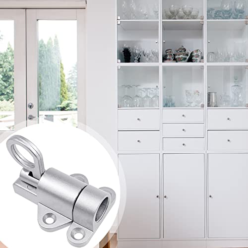 3 Pcs Silver Aluminum Alloy Security Automatic Window Gate Lock Spring Load Bolt Latch Barrel Bolt Latch Automatic Self Closing Slide Lock Spring Door Lock With Screws #TOP6