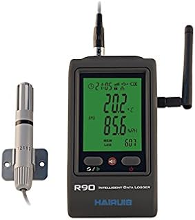 MeterTo WiFi Temperature Humidity Data Logger R90EX-W -40~100â„ƒ0~100% RH External Sensor Sound- Light alarming Wireless Communication USB Software for Warehouse Workshop Laboratory Pharmacy and Food