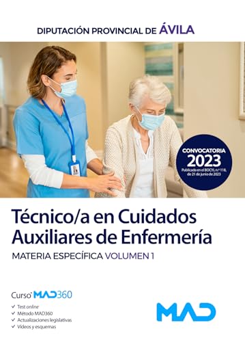 Portada de Técnico-a en Cuidados Auxiliares de Enfermería de la Diputación Provincial de Ávila. Materia específica Volumen 1