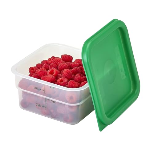 Image of Cambro Food Storage Container - Classic Series Square - 2 QT (Quart) - Commercial Grade for Food Prep (Translucent)