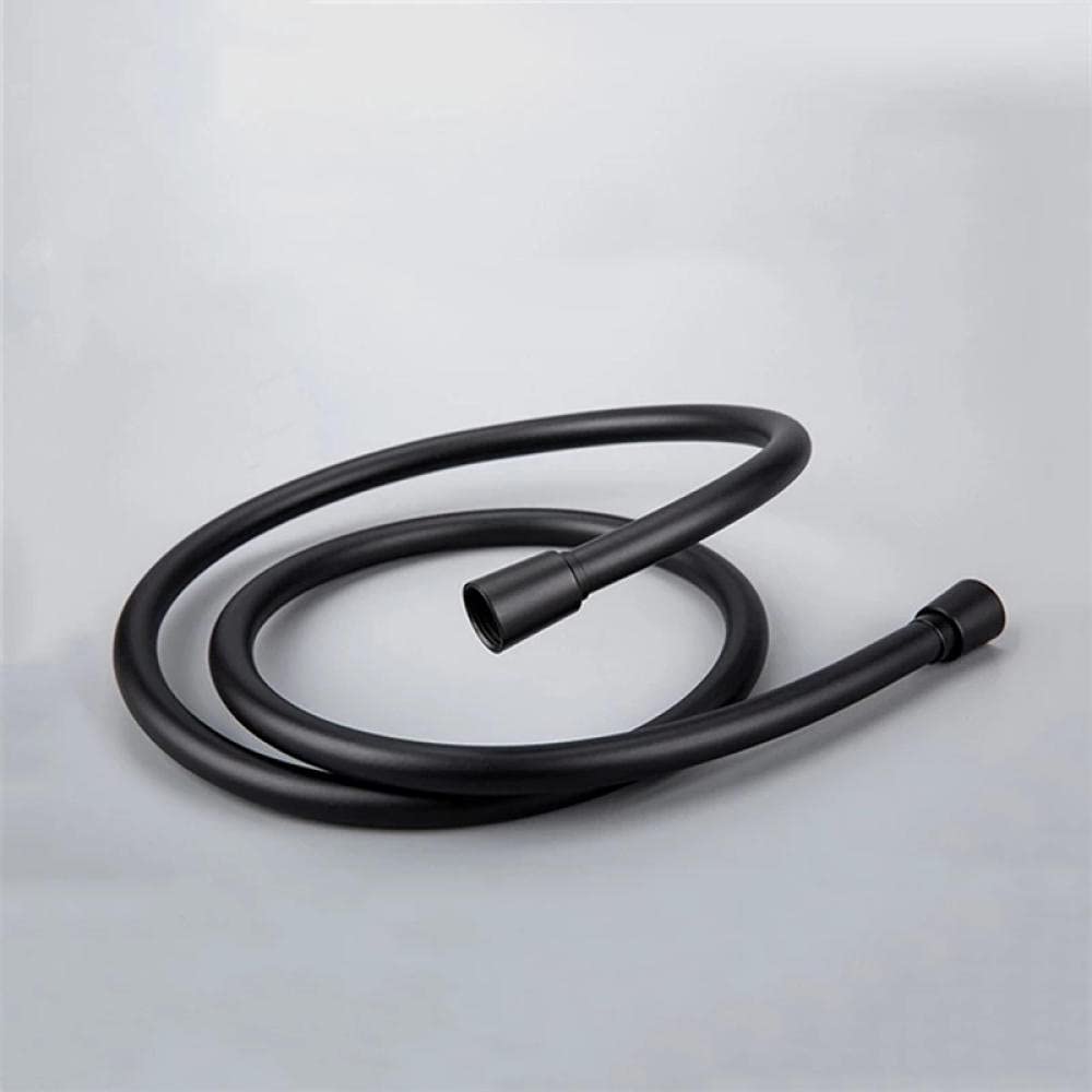 Manguera de ducha flexible de PVC de alta presión de 1 m, tubo de ducha negro liso para cabezal de ducha de mano y fácil de instalar, perfecto para uso doméstico y baño