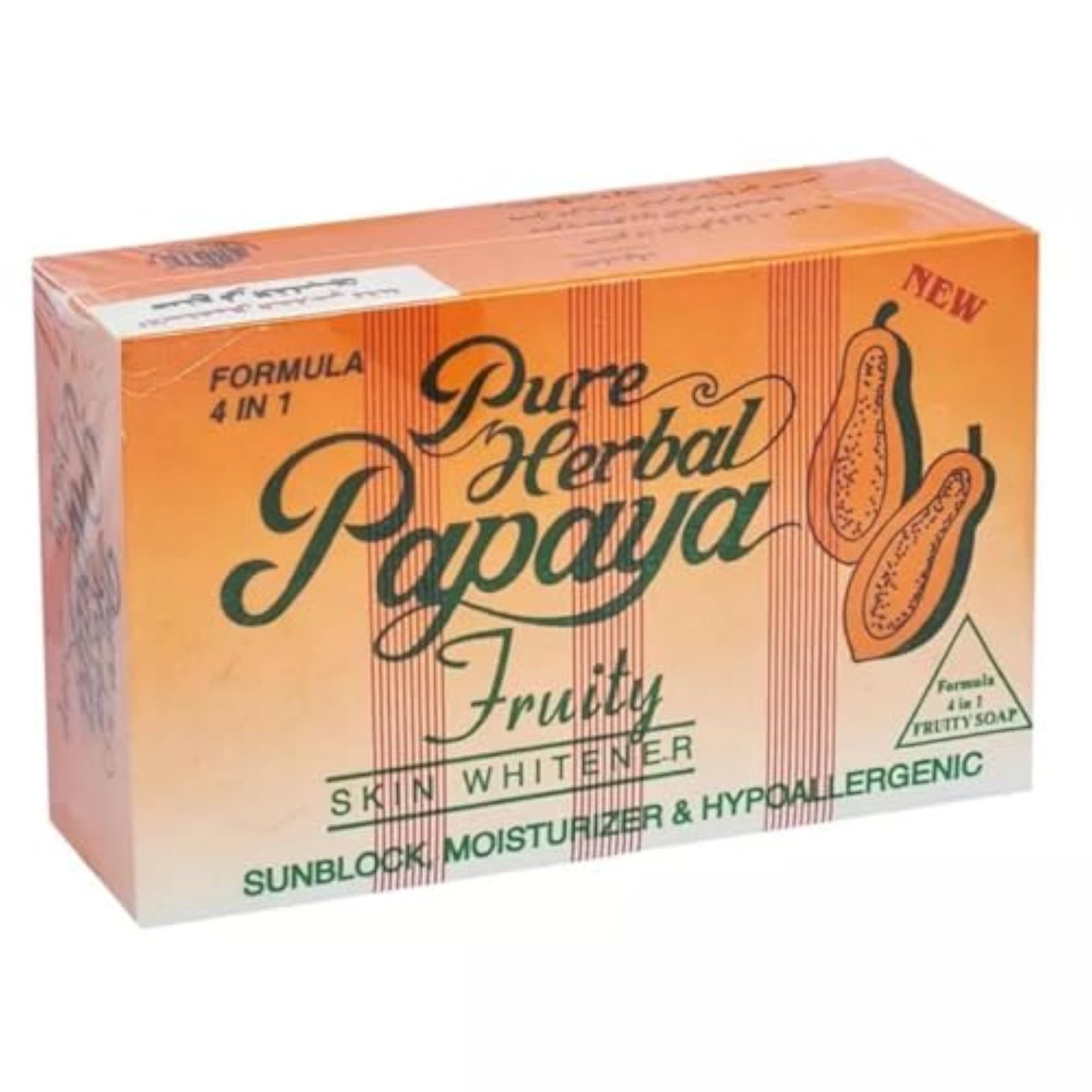 PURE HERBAL 4 IN 1 PAPAYA FRUITY SKIN WHITENER SOAP