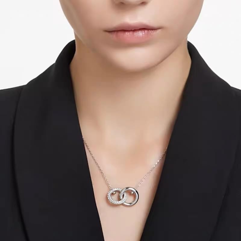 925 Sterling Silver Necklaces for Women Fashion Dainty Pendant Necklace 18K White Gold Plated Necklace CZ Jewelry Simple Trendy Rhinestone Necklaces Valentine Christmas Gift for Mother Mom Best Friend Bridesmaid,18” (07-Rose Gold)2