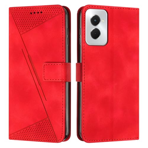 Étui portefeuille Motorola Moto G Power 2024 rouge avec dragonne de protection