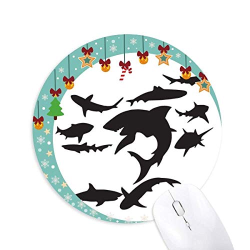 Tapis de souris rond requin noir Blue Ocean pour un espace de travail inspirant