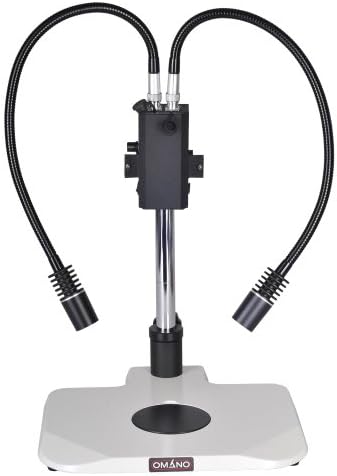 Omano DP6 - Microscope Illuminator - 6W LED - Dual Pipe Gooseneck Light Guides - Attaches to Pole Stand - 300 Lumens