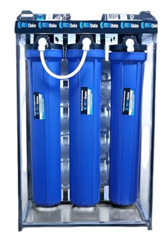 100 LPH Commercial RO + UV Water Purifier with Double Pump Purification and Fully Automatic Function, TDS Adjuster, Dust Protective Cover, Blue