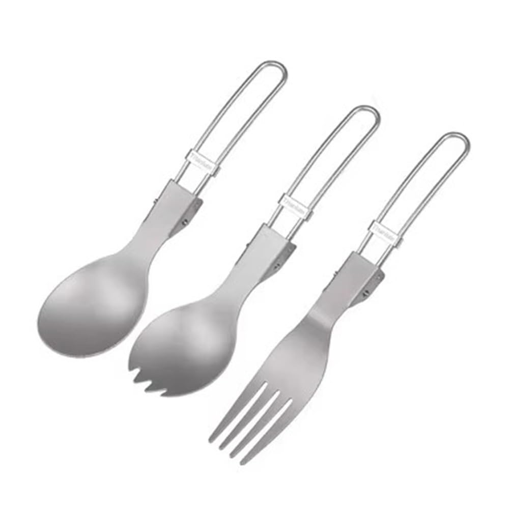 Outdoor-Löffel-Gabel Praktisches Klapplöffel-Set for den Außenbereich, Reiselöffel, Gabel, Picknick, Campingzubehör