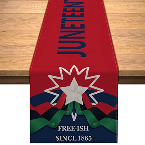 Vohado Juneteenth Table Runner June 19 1865 Black Pride African American Festival Independence Day Freedom Black Party Home Kitchen Dining Table Decoration #TOP13
