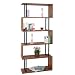 Produktbild Bücherregal HWC-A27, Standregal Wohnregal, 183x80cm 3D-Struktur 5 Ebenen - Wildeiche-Optik, Metall schwarz