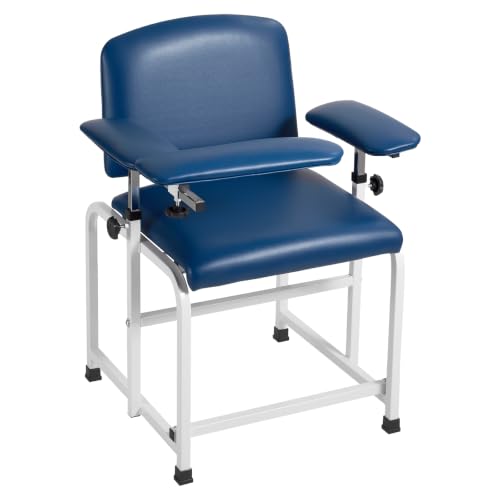 VEVOR Phlebotomy Chair 500LBS Capacity Blood Draw Medical Chair, Comfortable Blood Drawing Chairs with Adjustable Armrests, Soft Padded Seat, Easy-to-Clean PVC Leather for Hospitals Clinics