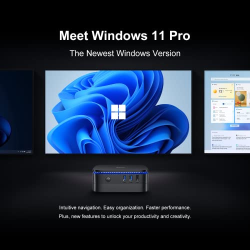 Blackview MP60 Mini PC,16GB RAM 512GB M.2 SSD Intel 11th Gen N5095(up to 2.9GHz), Mini Desktop Computers, Windows 11 Pro, Dual-Band Wi-Fi, BT 4.2, HDMI2.0 4K UHD for Business Home Office Black - Image 4