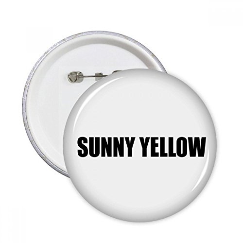 Pins badge bouton jaune soleil rond noir pour vêtements S