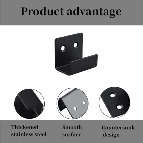 Image of 8 Pcs Tile Display Wall Hanger, Stainless Steel Wall Mount Brackets Hook, Heavy Duty Tile Hanger for Mirrors, Picture Frame Ceramic Wall Display (Black Inner Width 20mm /0.79 inch)