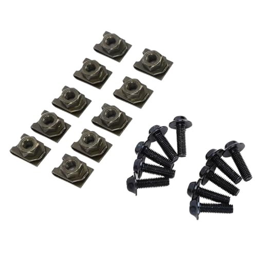 Generic Mounting Clamp, Mounting Nut Motorcycle Fairing Fastener Clip Nut Fairing Clip Nut Screw Spire Speed Widely Used for Car Decoration (Black), Generic63s9rtypaf-04