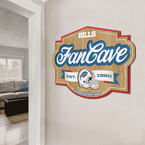 Image of YouTheFan NFL Buffalo Bills FanCave Wall Art | Ready-To-Hang, 3D Multi-Layered Construction, Floating Wall Mount Design, Great Fan Gift, Officially Licensed Artwork