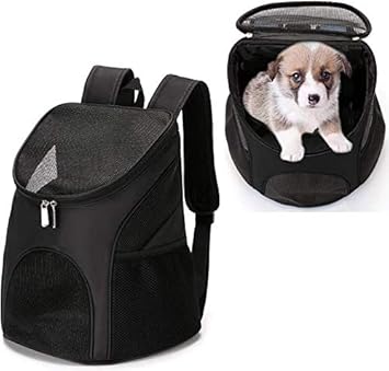 Kraptick Pet Carrier Backpack Breathable for Small Pets/Cats/Puppies, Pet Carrier Bag with Mesh Ventilation, for Traveling, Hiking, Camping, Walking & Outdoor (for Pets Upto 5Kgs) [Black]
