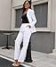 Women's Business Casual Suits 2 Piece Dressy One Button Blazer Pants Suit Work Office Outfits for Women White XL