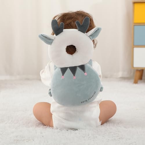 Image of Baby Head Protection Backpack - Soft Lightweight Fall Cushion for Toddlers During Crawling & Walking, Helps Ease Impact from Backward Tumbles(Deer)