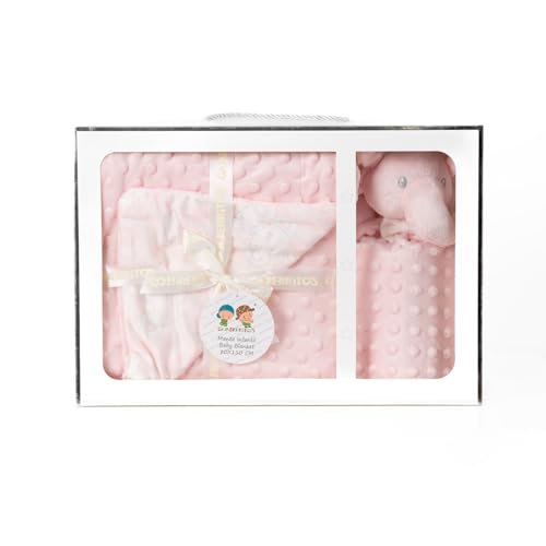 variouss Set Manta + Dou Dou Elefante para bebé Recien Nacido (Rosa)