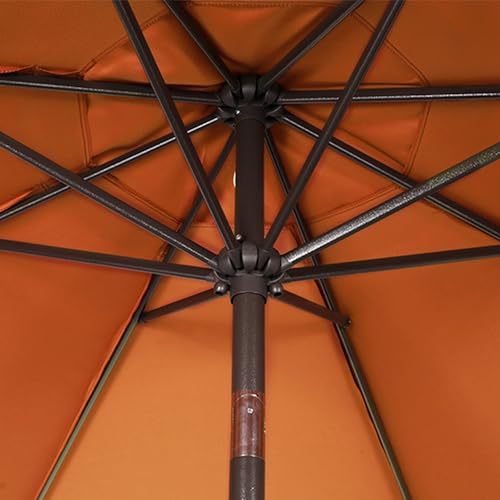 Image of Blissun 9' Outdoor Patio Umbrella, Outdoor Table Umbrella, Yard Umbrella, Market Umbrella with 8 Sturdy Ribs, Push Button Tilt and Crank