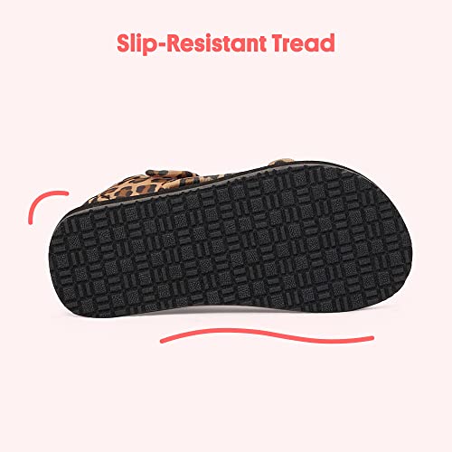 Fabkids Boys Girls Adventure Sandal With Adjustable Hook And Loop Straps For Play With Comfortable Foam Sole (Toddler, Little Kid, Big Kid), Cheetah Print, Brown, Size T7/T8 #TOP1