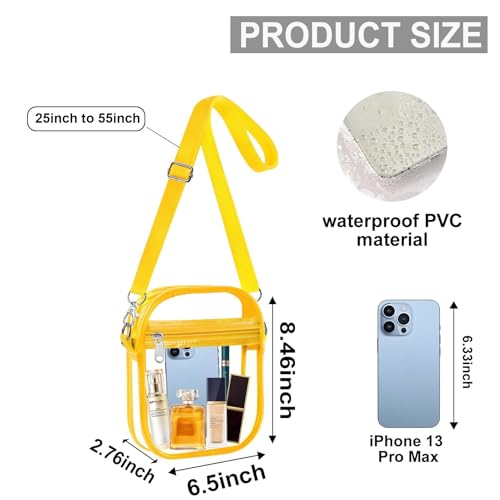 Image of Fibrdoo Clear Crossbody Purse Bag, Clear Bag Stadium Approved with Front Pocket for Concerts Sports Festivals