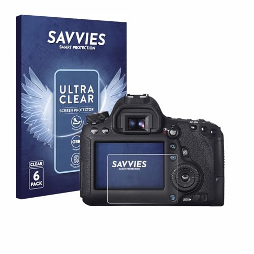 savvies Protector Pantalla para Canon EOS 6D 6 Unidades   Película Ultra Transparente