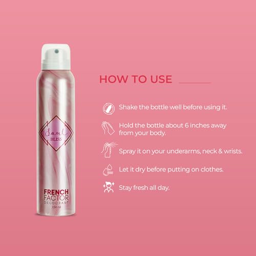 Image of Experience the Essence of Elegance with The French Factor Soul Bliss Perfume Body Spray for Women 150ml - Soul Charming Smell