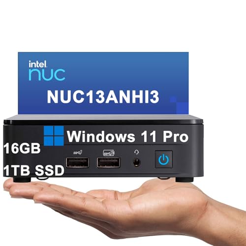 2025 Intel NUC 13 Pro �X�����L�b�g �~�jPC (Intel 6-Core i3-1315U�A16GB RAM�A1TB SSD) �u�b�N�T�C�Y �r�W�l�X�f�X�N�g�b�v�A4K���j�^�[4��AThunderbolt 4x2�AWi-Fi 6E�AW