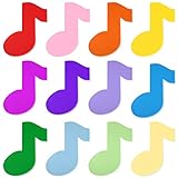 TOYMIS 72pcs Music Note Cutouts, Colorful Cutouts Large Music Note Silhouette Wall Decals for Music Theme Party Birthday School Bulletin Board Craft Home Wall Decor