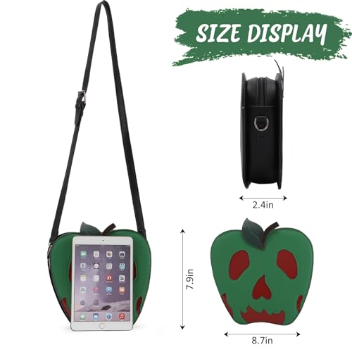 Fecialy Halloween Poisoned Apple Crossbody Bag Funny Shoulder Bag Novelty Handbag Pu Leather Purse2