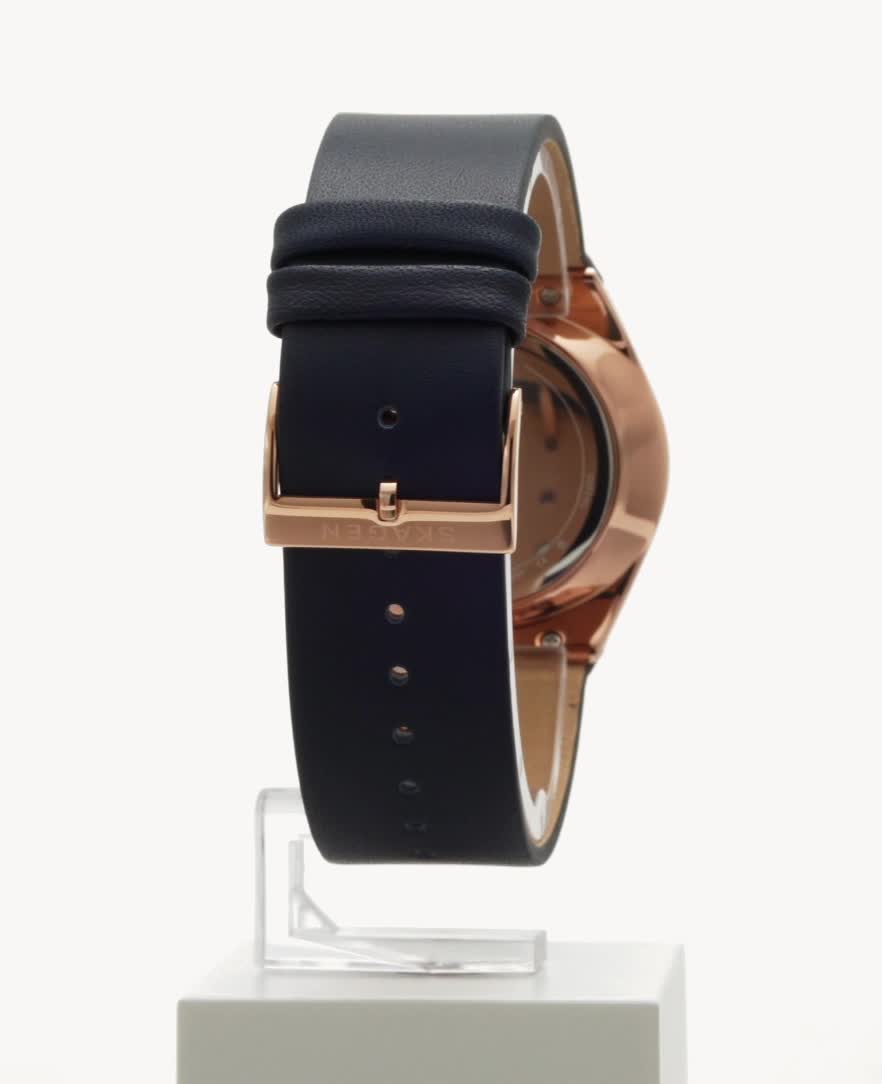 Skagen Orologio Grenen 3Hand da uomo, movimento a tre lancette, cassa 37 mm in acciaio inossidabile riciclato antracite (almeno 50%) con cinturino a maglia in acciaio inossidabile, SKW6832