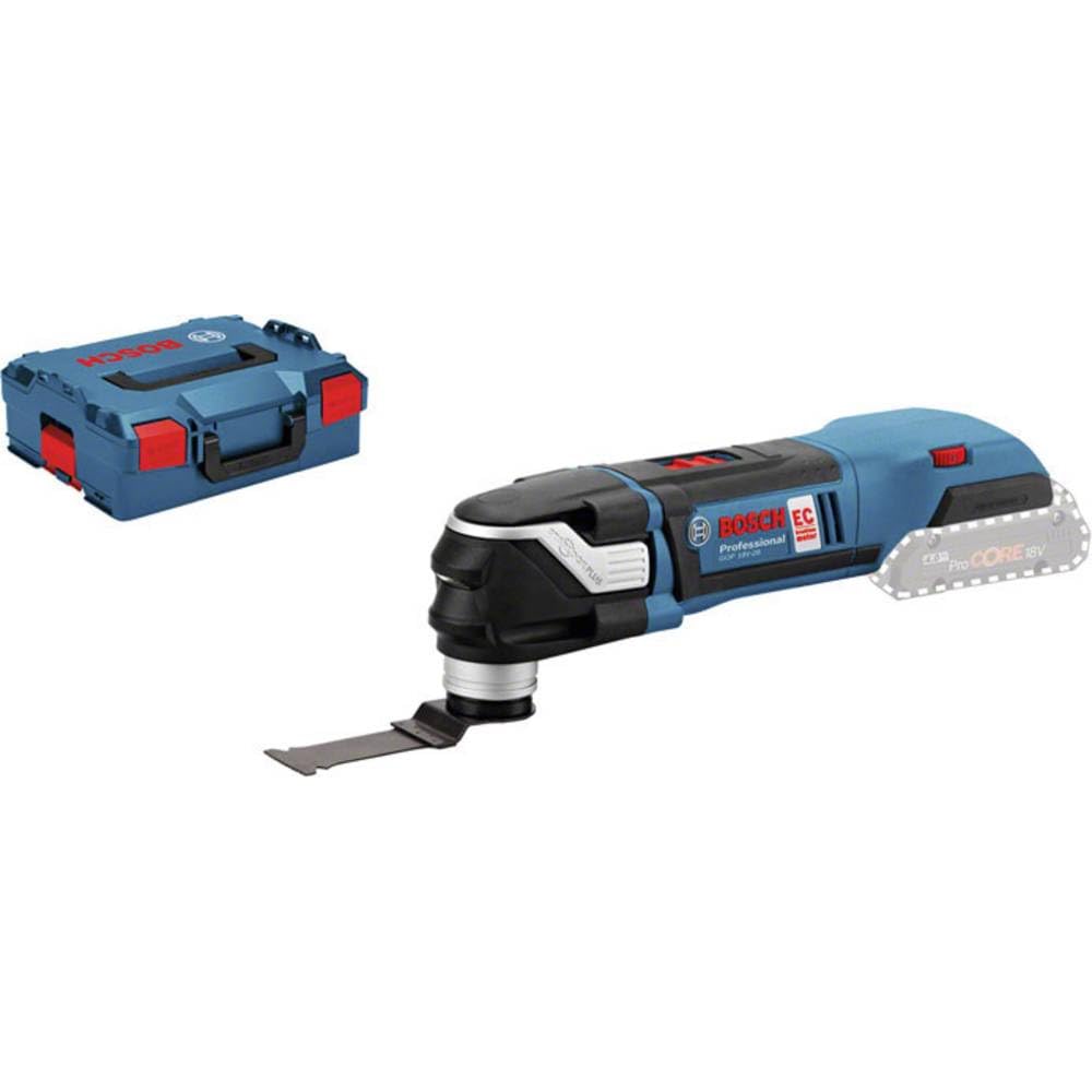 Bosch Professional 18V System Cordless Multi Tool GOP 18V-28 (Oscillation Angle: 1.4°, incl. 1x StarlockPlus Plunge Saw Blade, Without Battery - Charger, L-BOXX 136