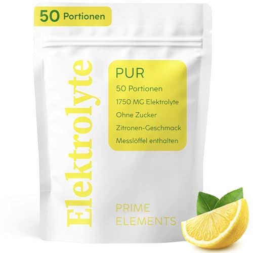 Elektrolyte hochdosiert ohne Zucker | 50 Portionen mit je 1750 MG | Elektrolyte Pulver für Sportler bei Flüssigkeitsverlust | 250g | Zitronen-Geschmack