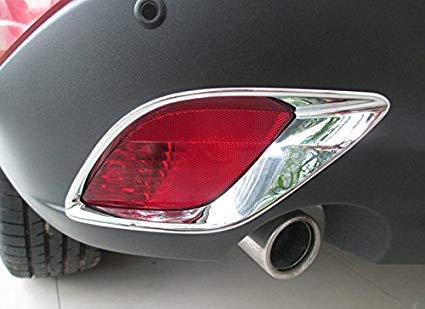 Xtremewarez Triple Chrome Rear Fog Light Lamp Cover Trims for Mazda CX5 CX-5 2013-2016