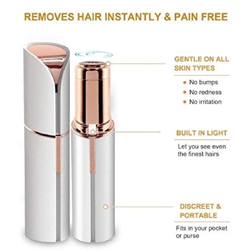 Image of Hair Remover Flαwless - BETACARE - Facial Hair Remover For Women Skincare Lipstick Shape Mini Epilator trimmer Machine for face flawless, Upper Lip Chin Eyebrow Hair Remover etc with Battery