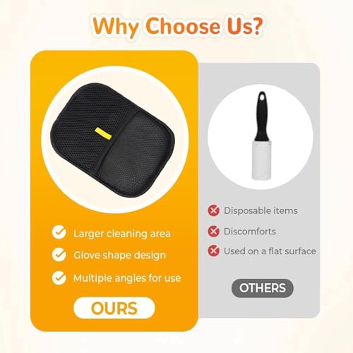 Image of Pet Hair Remover Gloves, 2025 New Pet Hair Removal Gloves for Carpet, Couch, Furniture, Car Seat, Upgraded Pet Hair Removal Tool (2pcs)