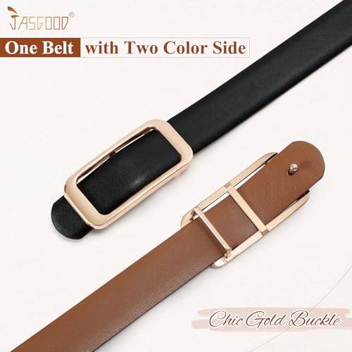 JASGOOD Women Reversible Leather Belt for Pants Jeans Ladies Waist Belt for Dresses2