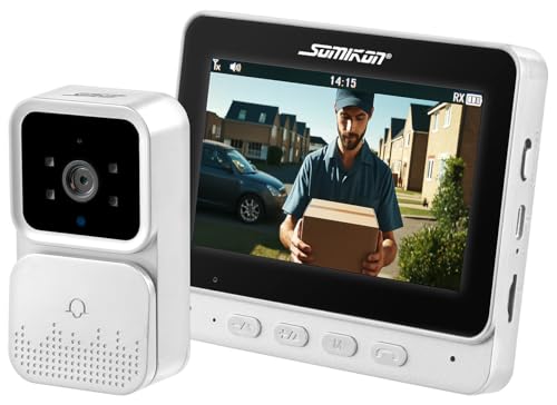 Visiophone sans fil VSA-450 avec écran IPS - coloris blanc [Somikon]